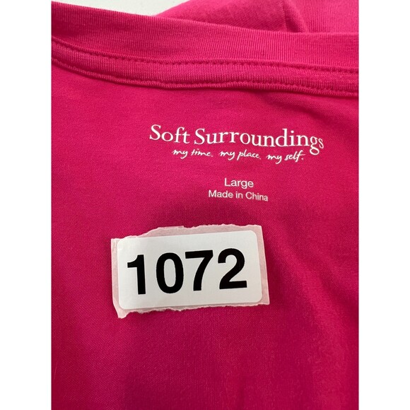 Soft Surroundings Women's Corbeille Tunic Top Pink Basketweave Smocking Size L - Picture 8 of 8